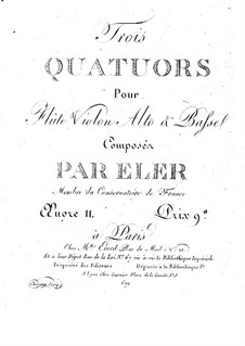 Три квартета для флейты и струнных инструментов, Op.11: Партия скрипки by Андре-Фредерик Элер