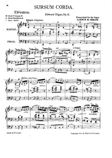 Sursum corda (Élévation), Op.11: Для органа by Эдуард Элгар