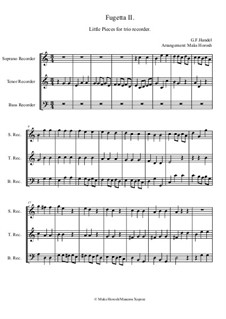 Little Pieces for trio recorder: Fugetta II by Георг Фридрих Гендель