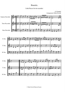 Little Pieces for trio recorder: Bourrée by Георг Фридрих Гендель