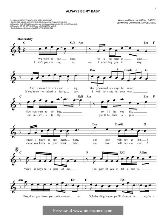 Always Be My Baby: Мелодия by Jermaine Dupri, Manuel Seal, Mariah Carey