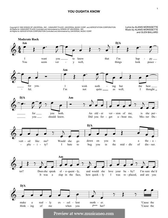 You Oughta Know: Мелодия by Glen Ballard
