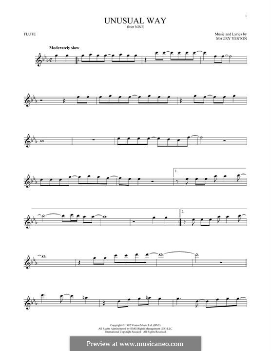 Unusual Way (In a Very Unusual Way): Для флейты by Maury Yeston