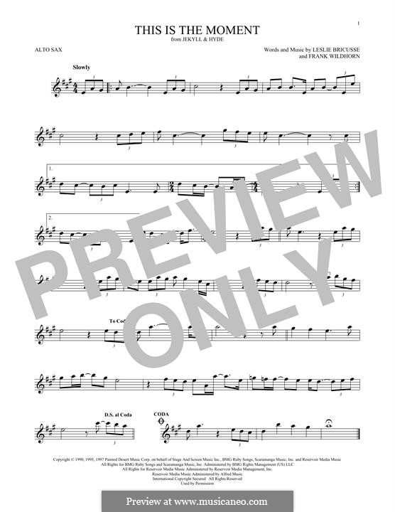 This Is The Moment (from Jekyll And Hyde): Для альтового саксофона by Frank Wildhorn