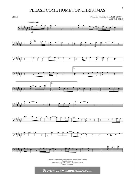 Please Come Home for Christmas (The Eagles): Для виолончели by Charles Brown, Gene Redd