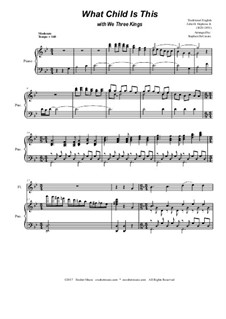 What Child is This with We Three Kings: Duet for flute and Bb-clarinet by Unknown (works before 1850), John H. Hopkins Jr.