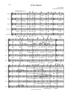 O Vos Omnes: For flute quintet by Карло Джезуальдо