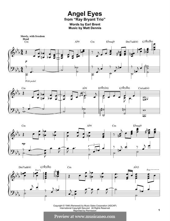 Angel Eyes (Frank Sinatra): Для фортепиано by Matt Dennis