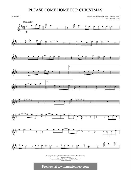 Please Come Home for Christmas (The Eagles): Для альтового саксофона by Charles Brown, Gene Redd
