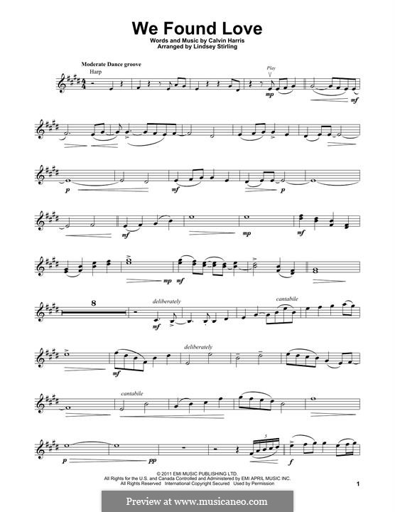 We Found Love: Для скрипки by Calvin Harris