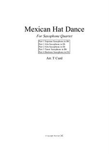 Mexican Hat Dance: For saxophone quartet by folklore