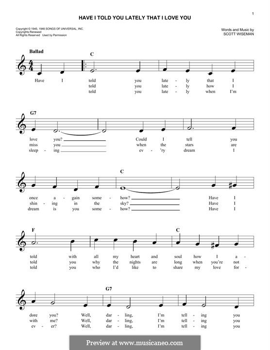 Have I Told You Lately That I Love You: Мелодия by Scott Wiseman