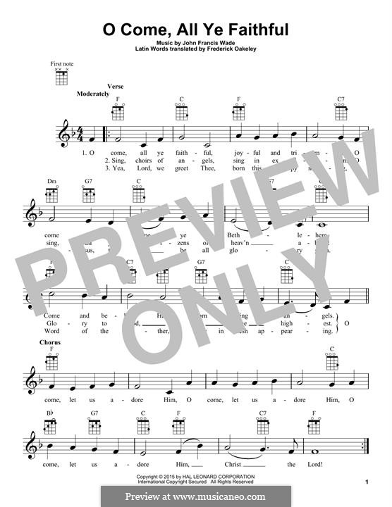 Instrumental version (Printable scores): Для укулеле by Джон Фрэнсис Уэйд