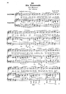 No.4 Die Trauernde: Для голоса и фортепиано by Роберт Франц