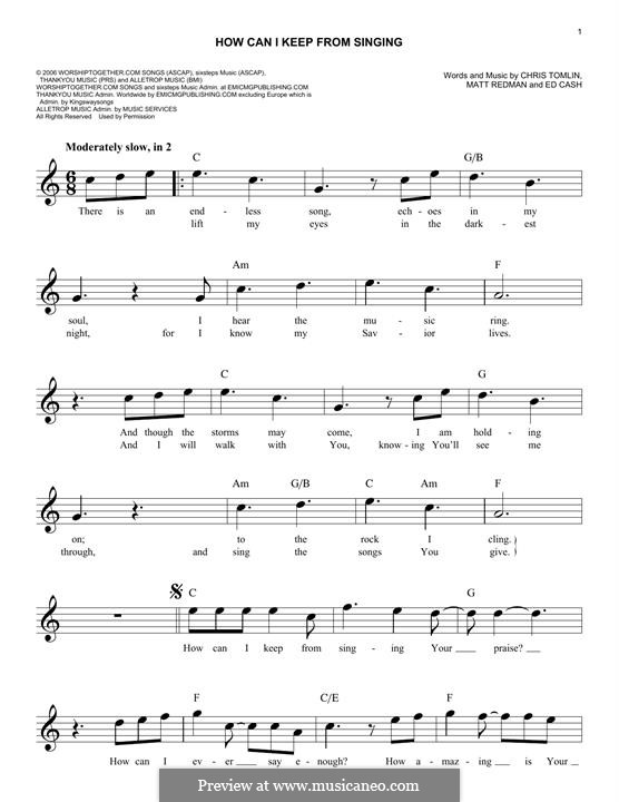 How Can I Keep from Singing: Мелодия by Chris Tomlin, Ed Cash, Matt Redman