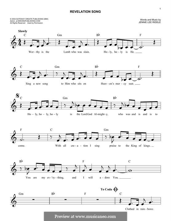 Revelation Song (Passion): Мелодия by Jennie Lee Riddle