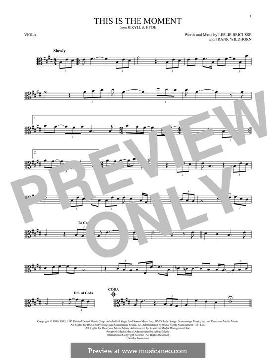 This Is The Moment (from Jekyll And Hyde): For viola by Frank Wildhorn