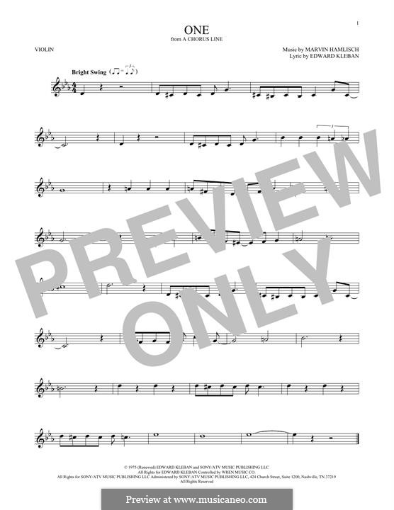 One (from A Chorus Line): Для скрипки by Marvin Hamlisch