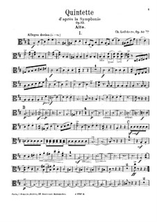 Фортепианный квинтет ре мажор, Op.50bis: Партия альта by Шарль Лефевр