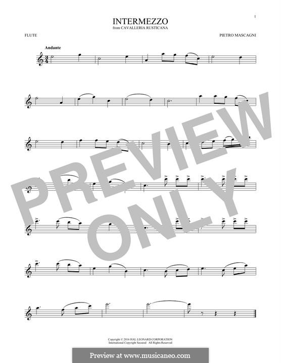 Сельская честь: Intermezzo, for flute by Пьетро Масканьи