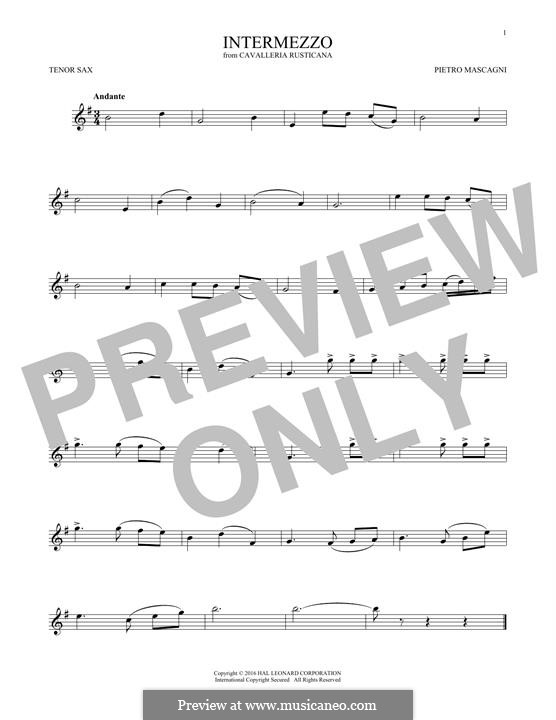 Сельская честь: Intermezzo, for tenor saxophone by Пьетро Масканьи