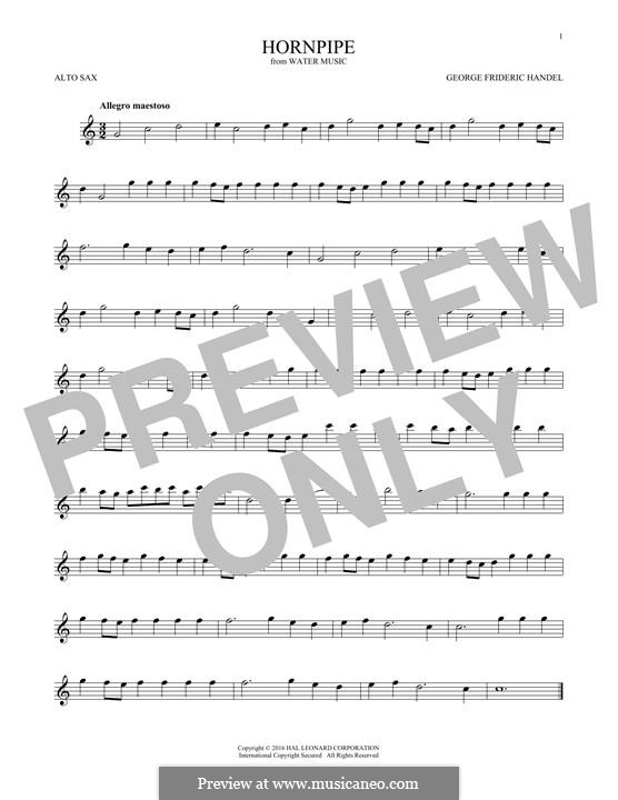 Сюита No.2 ре мажор, HWV 349: Alla Hornpipe, for alto saxophone by Георг Фридрих Гендель