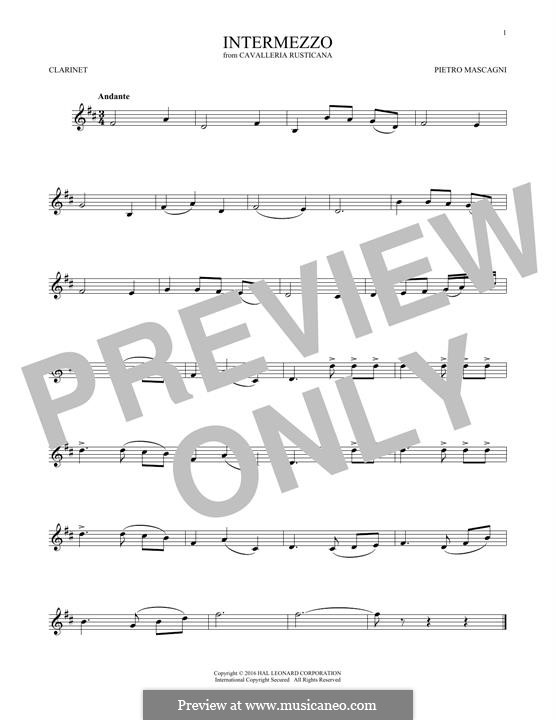 Сельская честь: Intermezzo, for clarinet by Пьетро Масканьи
