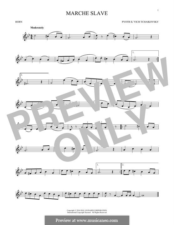 Славянский марш, TH 45 Op.31: Arrangement for horn (Fragment) by Петр Чайковский