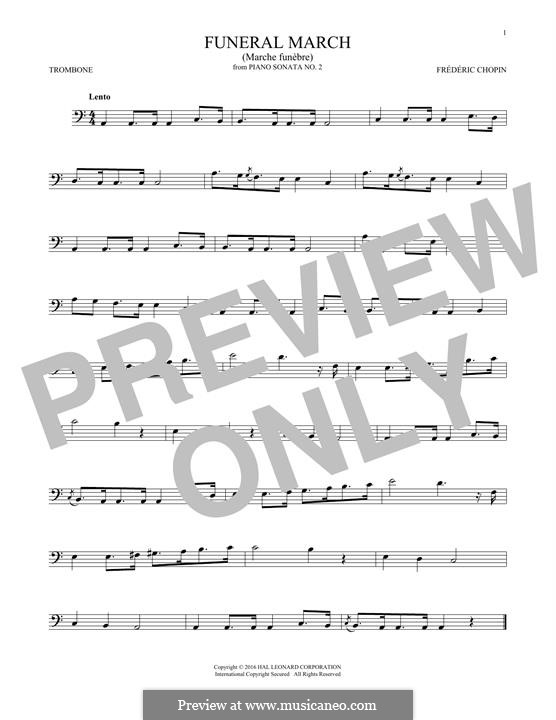 Соната для фортепиано No.2 си-бемоль минор, Op.35: Movement III (Theme), for trombone by Фредерик Шопен