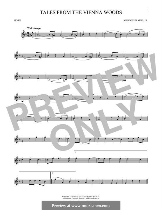 Сказки Венского леса, Op.325: For horn (fragment) by Иоганн Штраус (младший)