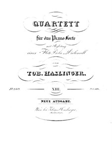 Квартет для фортепиано, флейты, альта и виолончели: Партия фортепиано by Тобиас Хаслингер
