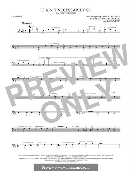 It ain't Necessarily So: For trombone by Джордж Гершвин