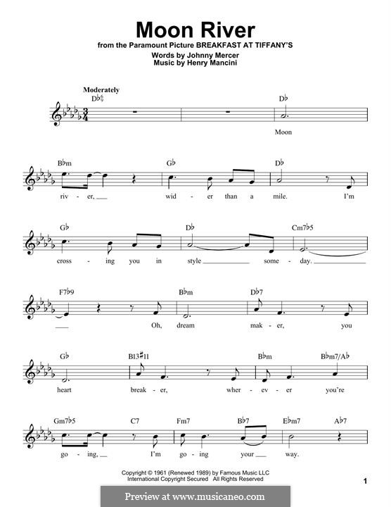 Vocal version: Мелодия by Henry Mancini