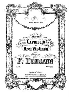 Каприччио No.3 для трех скрипок, Op.13: Партия III скрипки by Фридрих Германн