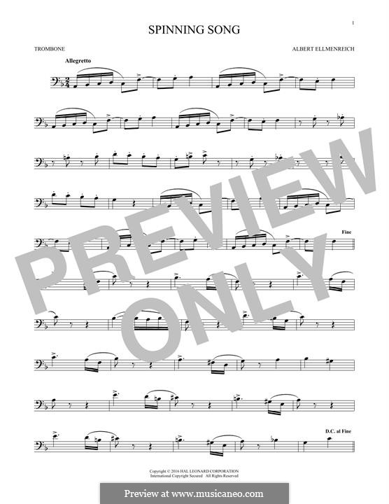 The Spinning Song: For trombone by Albert Ellmenreich