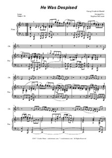 No.23 Он был презрен и умален пред людьми: For oboe solo and piano by Георг Фридрих Гендель