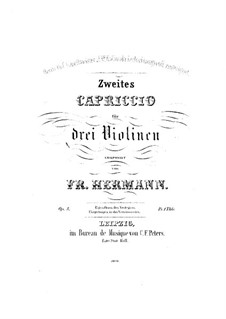Каприччио No.2 для трех скрипок, Op.5: Партия III скрипки by Фридрих Германн