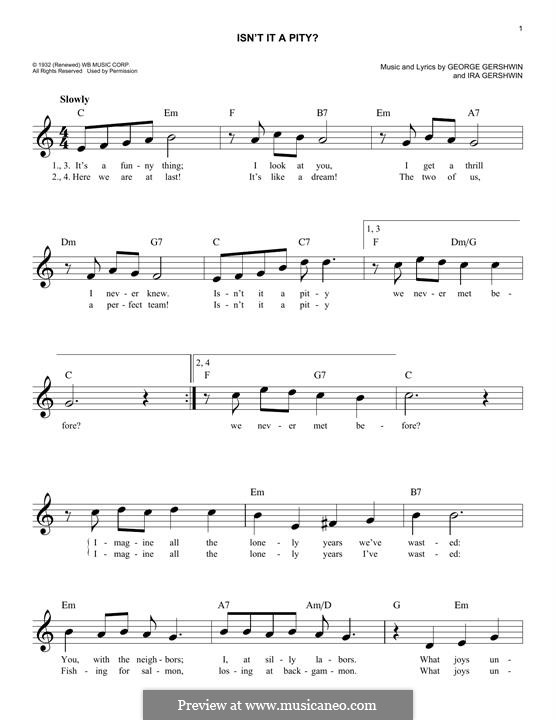 Isn't It a Pity?: Мелодия by Джордж Гершвин