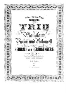 Фортепианное трио No.1 до минор, Op.24: Партитура by Генрих фон Герцогенберг