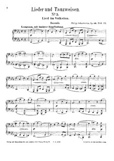 Песни и танцы для фортепиано в четыре руки, Op.54: Книга III by Филипп Шарвенка