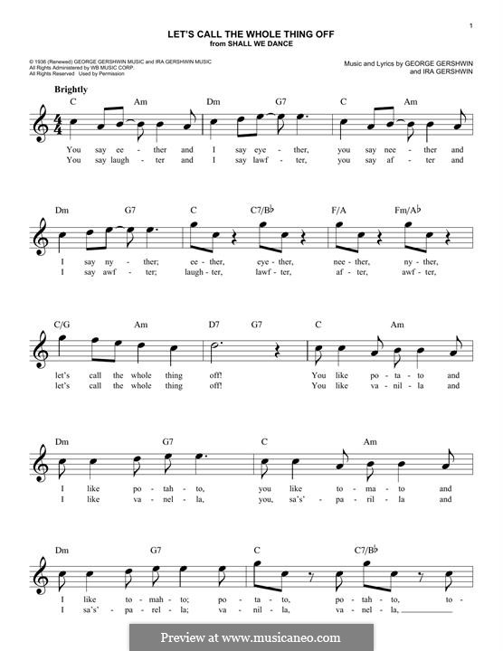 Let's Call the Whole Thing Off: Мелодия by Джордж Гершвин