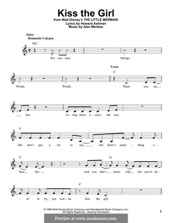 Kiss the Girl (from The Little Mermaid): Мелодия by Alan Menken
