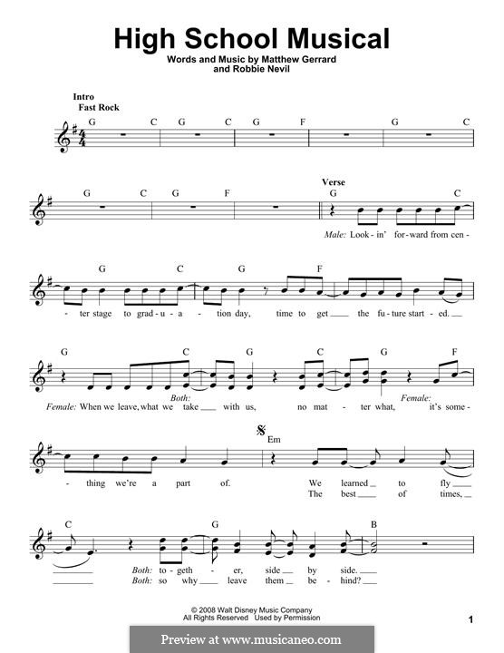 High School Musical (from High School Musical 3): Мелодия by Matthew Gerrard, Robbie Nevil