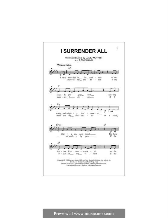 I Surrender All (Clay Crosse): Мелодия by David Moffitt, Regie Hamm