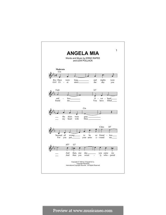 Angela Mia: Мелодия by Lew Pollack, Erno Rapee