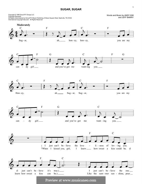 Sugar, Sugar (The Archies): Мелодия by Andy Kim, Jeff Barry