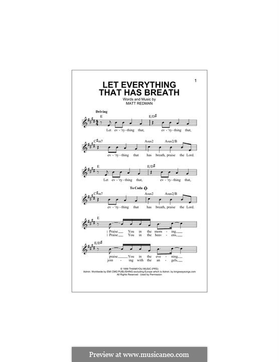 Let Everything That Has Breath: Мелодия by Matt Redman
