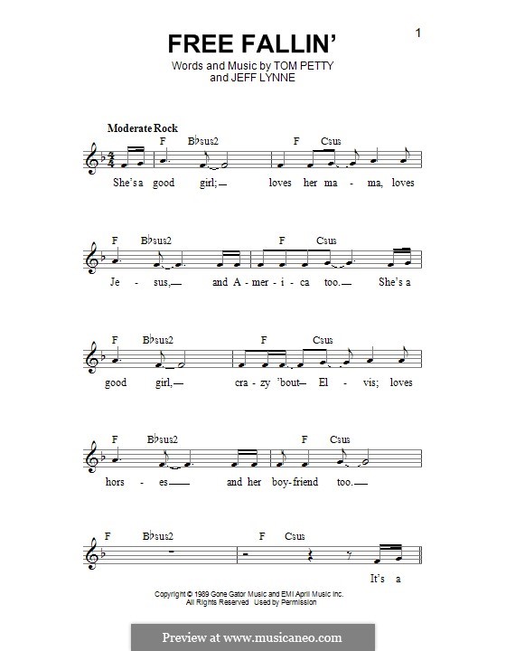 Free Fallin': Мелодия by Jeff Lynne