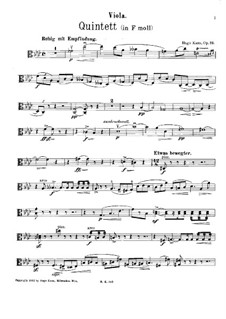Квинтет фа минор для фортепиано и струнных, Op.39: Партия альта by Гуго Каун