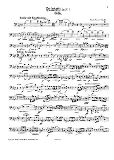 Квинтет фа минор для фортепиано и струнных, Op.39: Партия виолончели by Гуго Каун